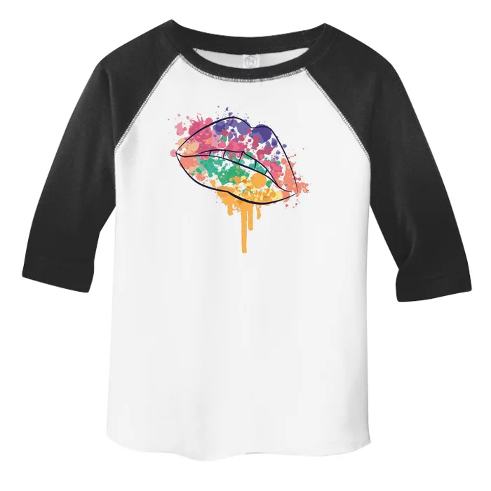 Colorful Drip Lips Toddler Fine Jersey T-Shirt