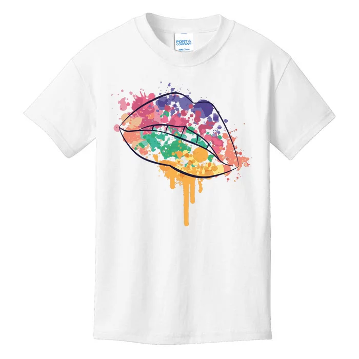 Colorful Drip Lips Kids T-Shirt