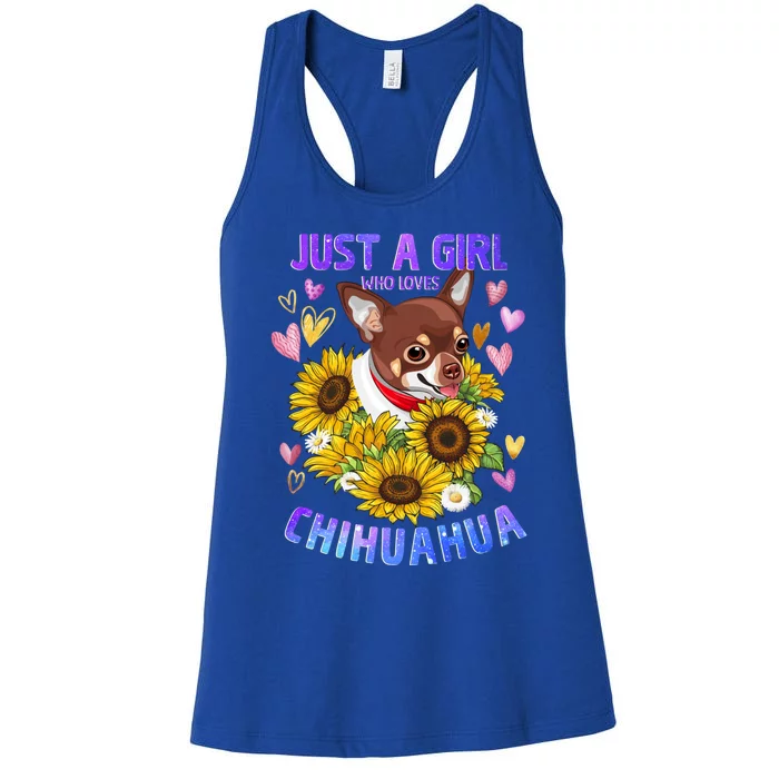 Chihuahua Dog Lover Funny Cute Puppy Cute Gift Women's Racerback Tank