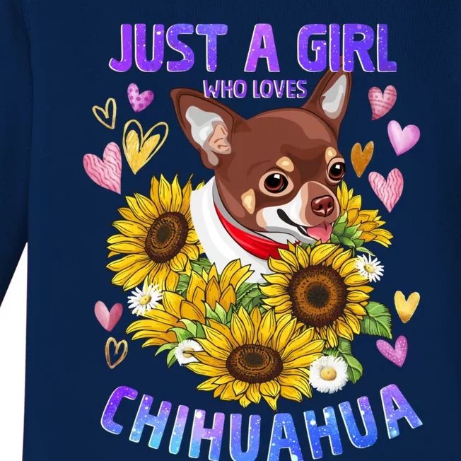 Chihuahua Dog Lover Funny Cute Puppy Cute Gift Baby Long Sleeve Bodysuit