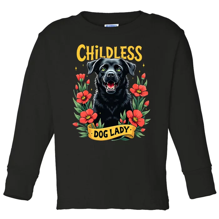 Childless Dog Lady Labrador Dog Election 2024 Funny Toddler Long Sleeve Shirt