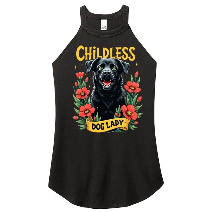 Childless Dog Lady Labrador Dog Election 2024 Funny Women’s Perfect Tri Rocker Tank