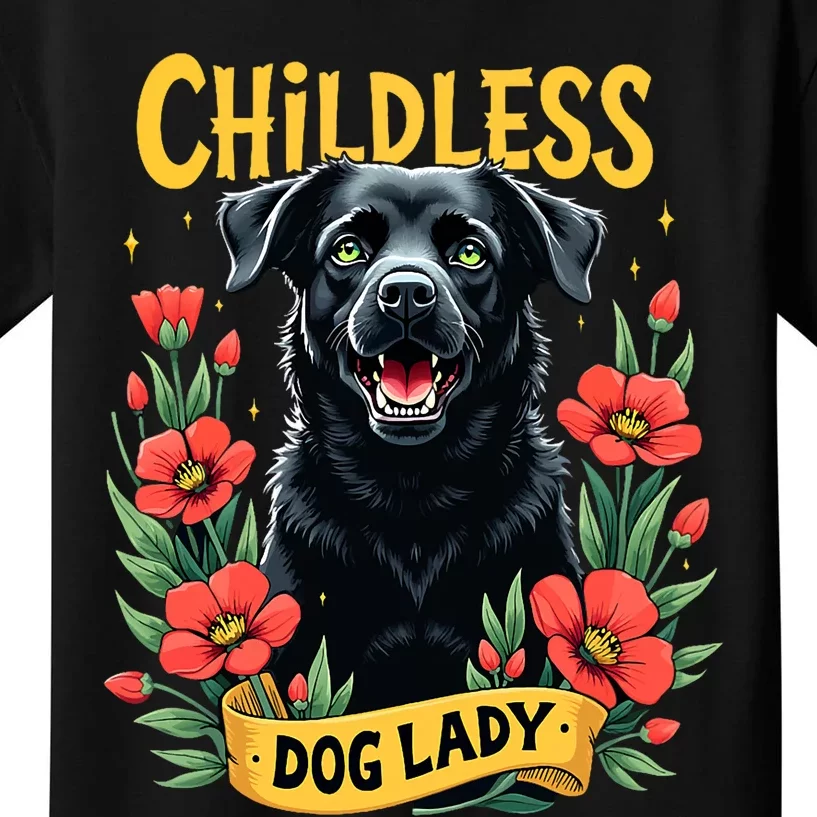 Childless Dog Lady Labrador Dog Election 2024 Funny Kids T-Shirt