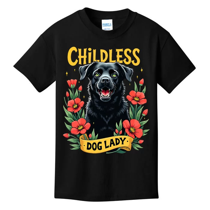 Childless Dog Lady Labrador Dog Election 2024 Funny Kids T-Shirt