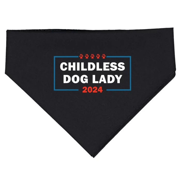 Childless Dog Lady Is Voting Kamala Election Usa 2024 USA-Made Doggie Bandana