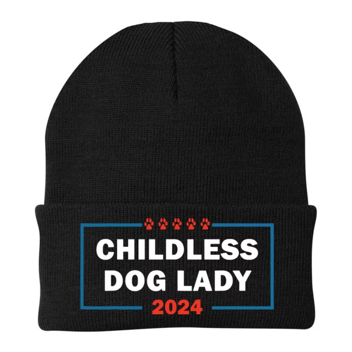 Childless Dog Lady Is Voting Kamala Election Usa 2024 Knit Cap Winter Beanie