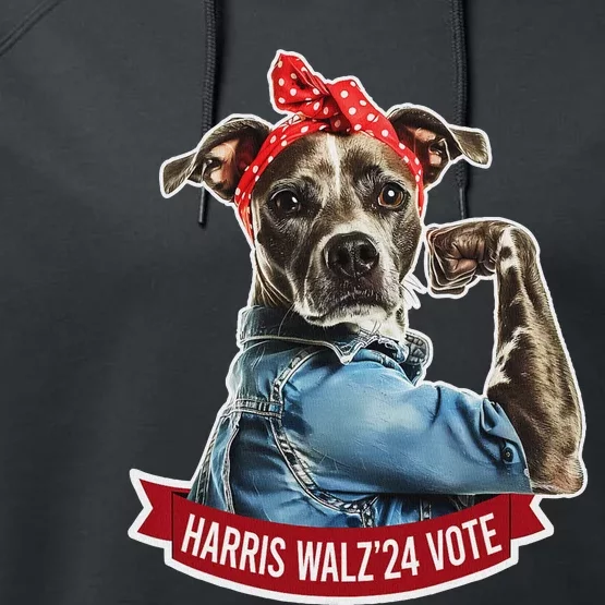 Childless Dog Lady Kamala Harris Tim Walz Vote Election Performance Fleece Hoodie