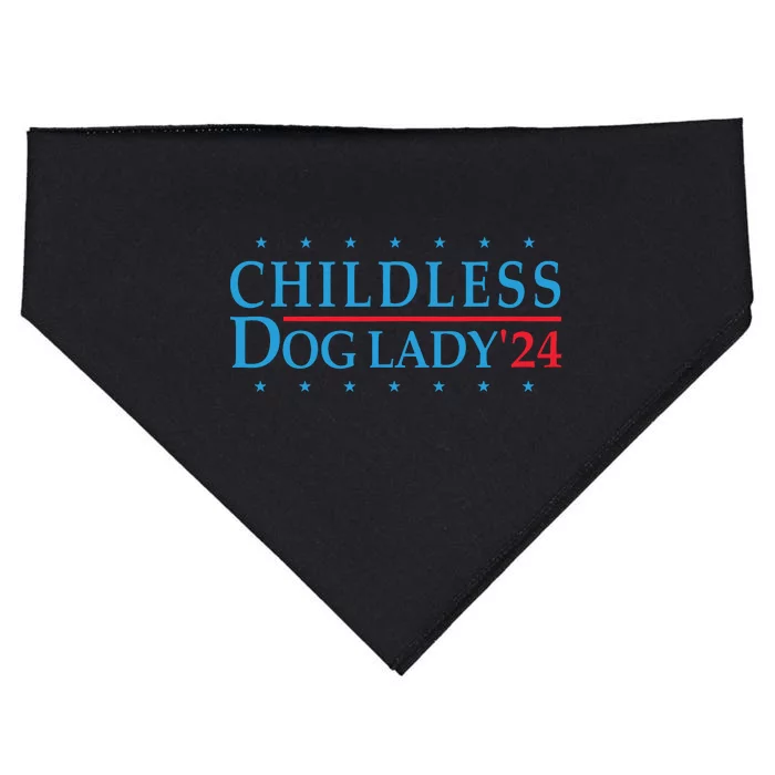 Childless Dog Lady Election Vote 2024 Patriotic USA-Made Doggie Bandana