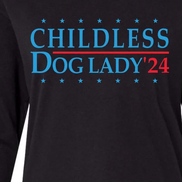 Childless Dog Lady Election Vote 2024 Patriotic Womens Cotton Relaxed Long Sleeve T-Shirt