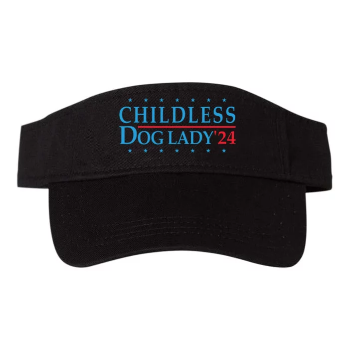 Childless Dog Lady Election Vote 2024 Patriotic Valucap Bio-Washed Visor