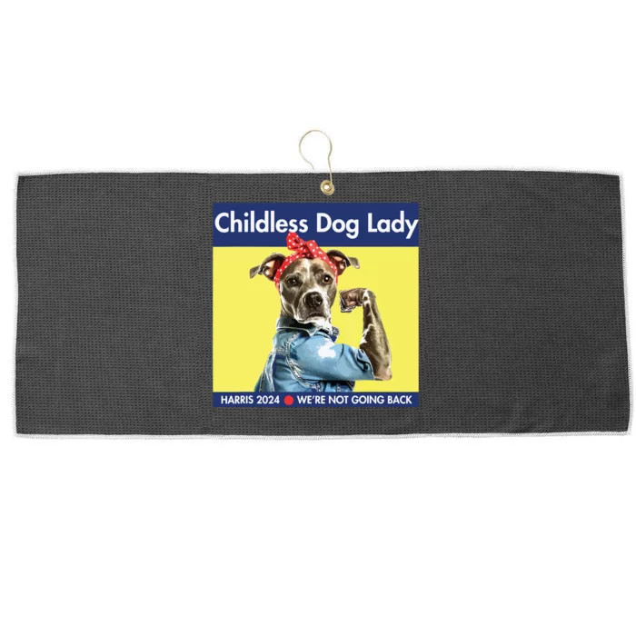 Childless Dog Lady Is Voting Kamala Election Usa 2024 Large Microfiber Waffle Golf Towel