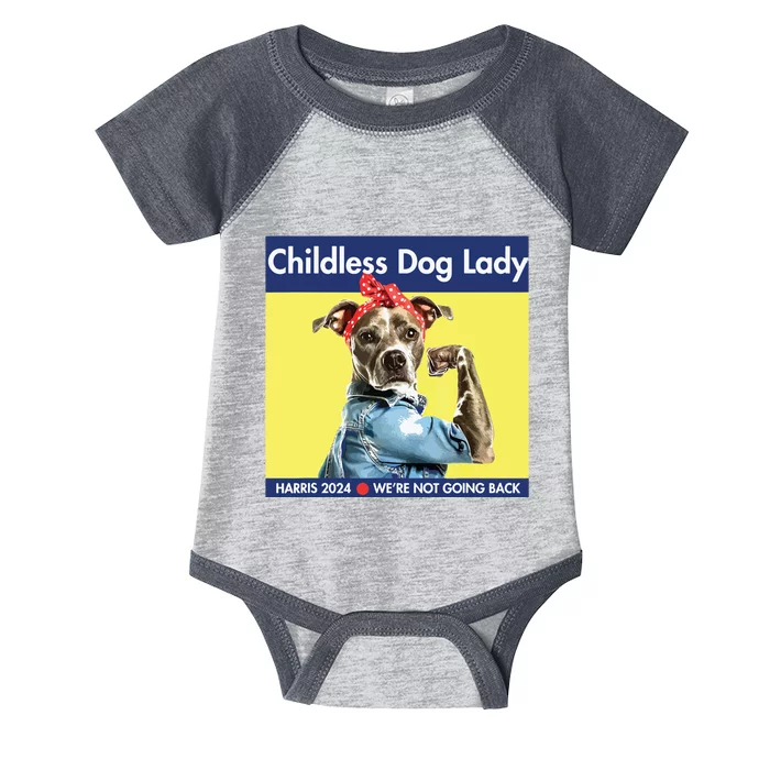 Childless Dog Lady Is Voting Kamala Election Usa 2024 Infant Baby Jersey Bodysuit