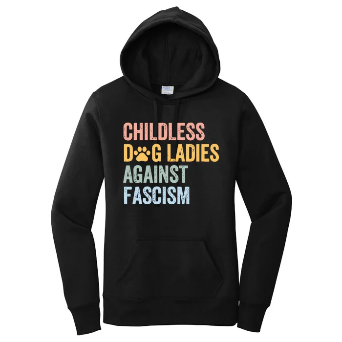 Childless Dog Lady Against Fascism Women's Pullover Hoodie