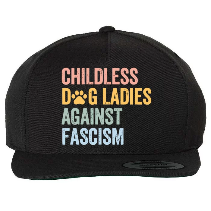 Childless Dog Lady Against Fascism Wool Snapback Cap