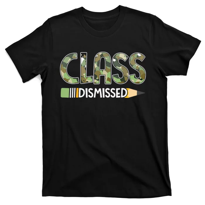 Class Dismissed Last Day Of School Camouflage Graduation T-Shirt