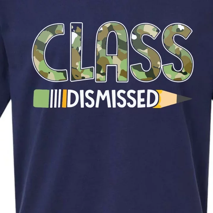 Class Dismissed Last Day Of School Camouflage Graduation Sueded Cloud Jersey T-Shirt