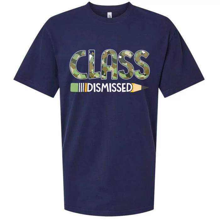 Class Dismissed Last Day Of School Camouflage Graduation Sueded Cloud Jersey T-Shirt