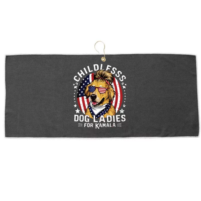 Childless Dog Lady Golden Retriever Large Microfiber Waffle Golf Towel