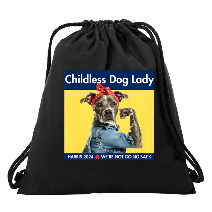 Childless Dog Lady Is Voting Kamala Election Usa 2024 Drawstring Bag