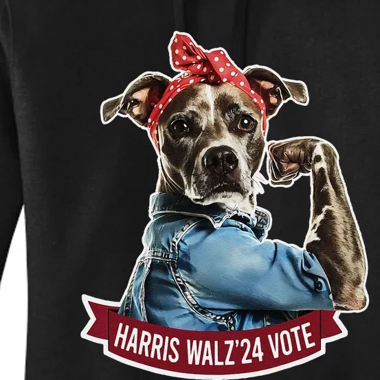 Childless Dog Lady Kamala Harris Tim Walz Vote Election Women's Pullover Hoodie