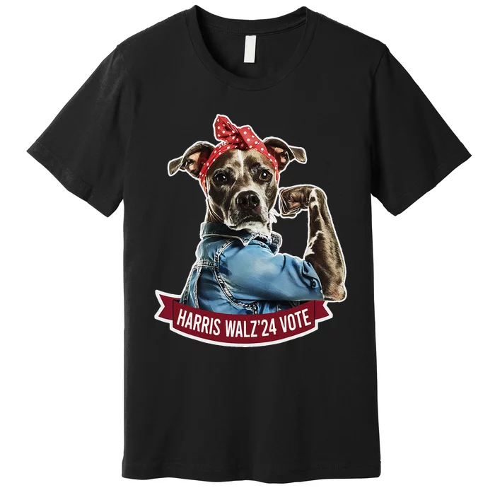 Childless Dog Lady Kamala Harris Tim Walz Vote Election Premium T-Shirt