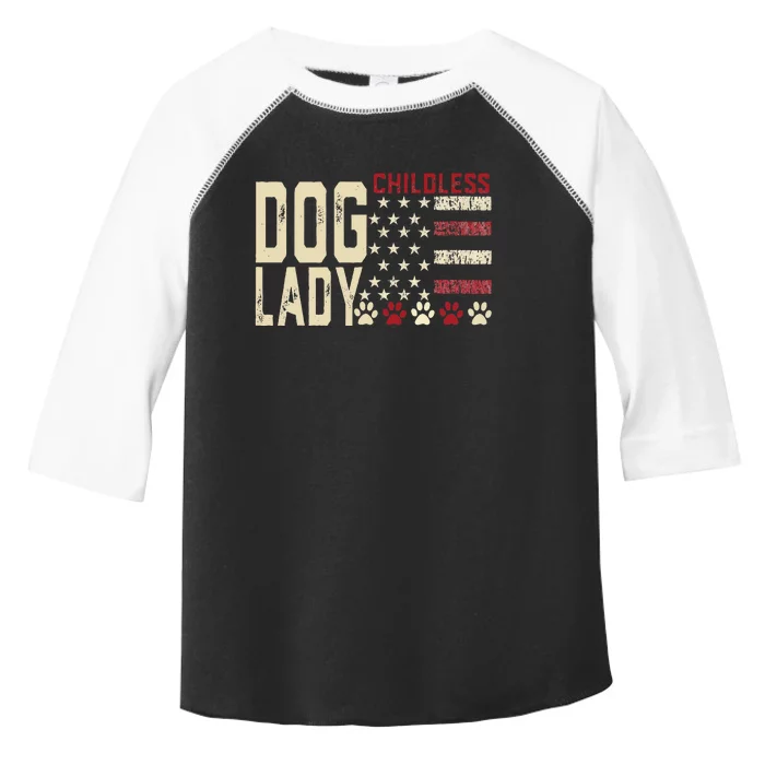 Childless Dog Lady Vote 2024 Us Flag Democratic President Toddler Fine Jersey T-Shirt