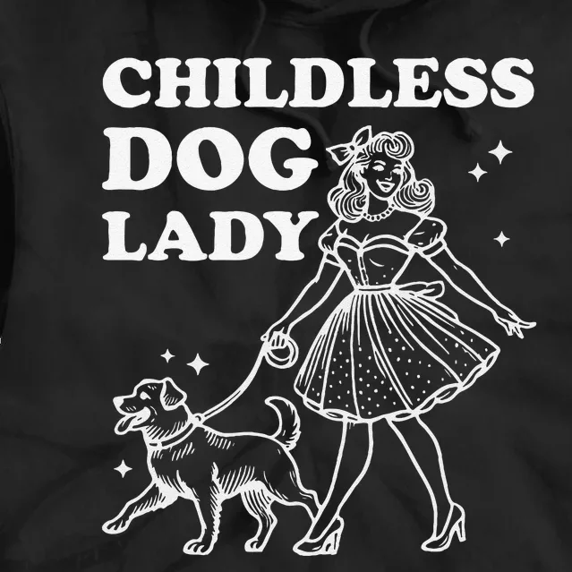 Childless Dog Lady Funny Pet Cat Vote 2024 Ladies Is Voting Gift Tie Dye Hoodie