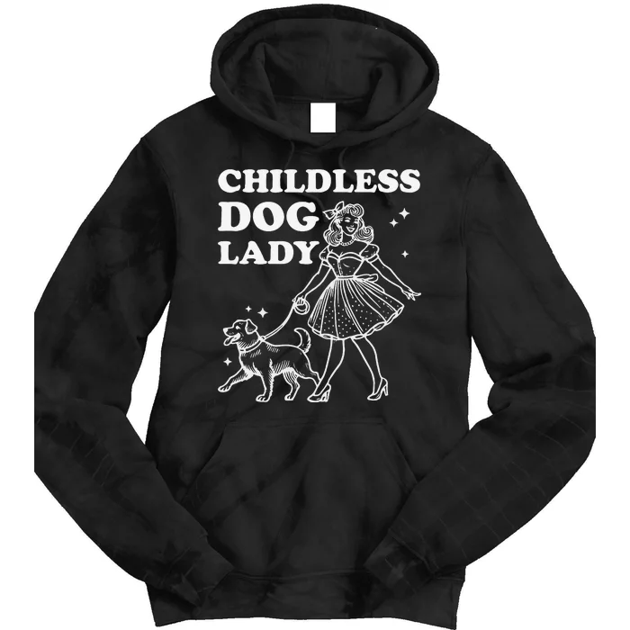 Childless Dog Lady Funny Pet Cat Vote 2024 Ladies Is Voting Gift Tie Dye Hoodie