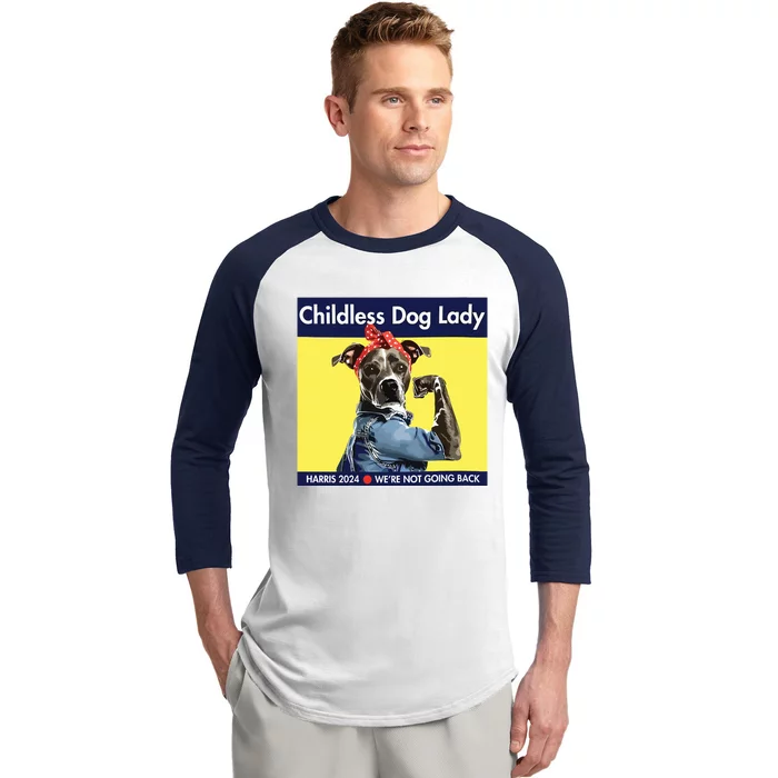 Childless Dog Lady Is Voting Kamala Election Usa 2024 Baseball Sleeve Shirt