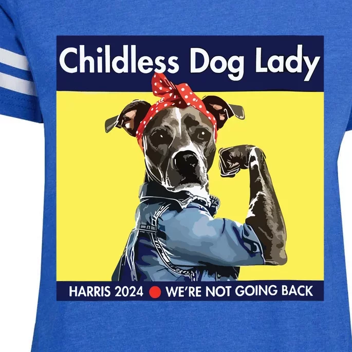 Childless Dog Lady Is Voting Kamala Election Usa 2024 Enza Ladies Jersey Football T-Shirt