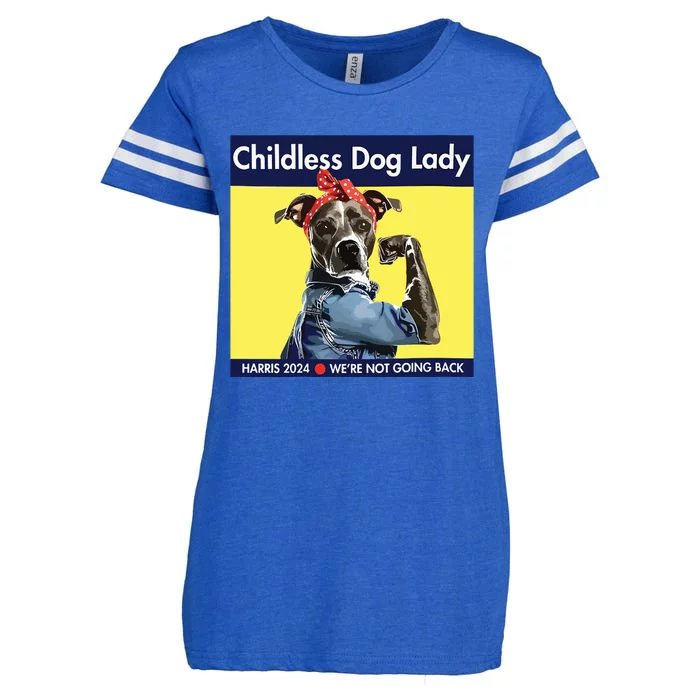 Childless Dog Lady Is Voting Kamala Election Usa 2024 Enza Ladies Jersey Football T-Shirt