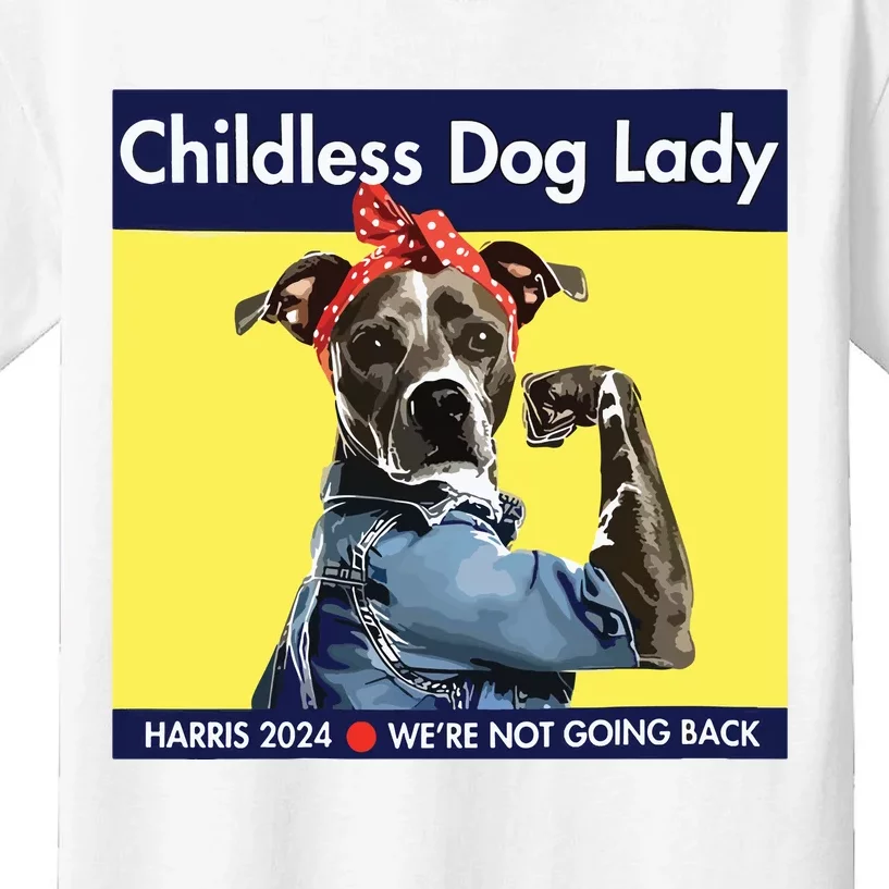 Childless Dog Lady Is Voting Kamala Election Usa 2024 Kids T-Shirt