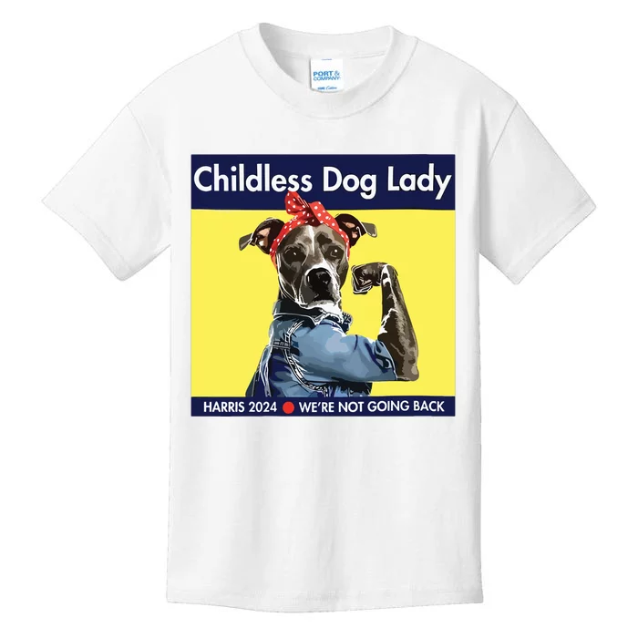 Childless Dog Lady Is Voting Kamala Election Usa 2024 Kids T-Shirt