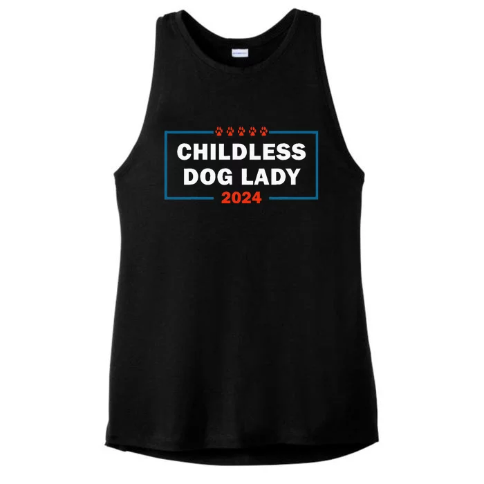 Childless Dog Lady Is Voting Kamala Election Usa 2024 Ladies Tri-Blend Wicking Tank