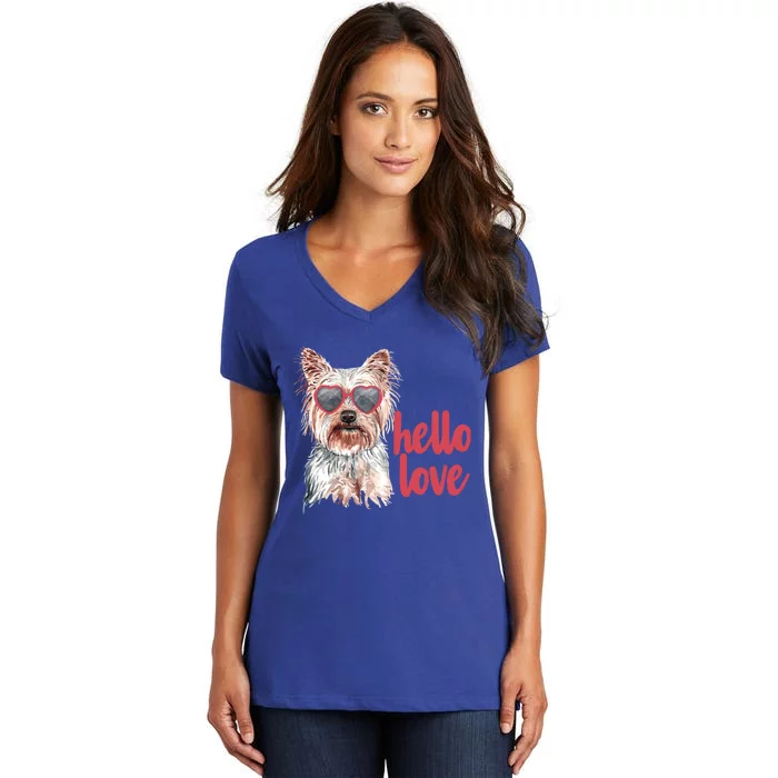 Cute Dog Lover Valentines Days Gift Her Gift Women's V-Neck T-Shirt