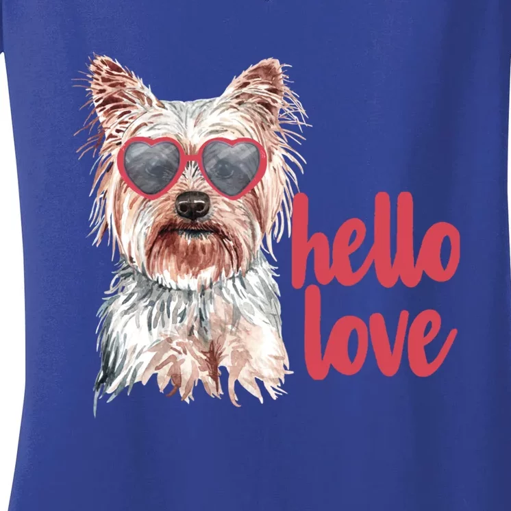 Cute Dog Lover Valentines Days Gift Her Gift Women's V-Neck T-Shirt