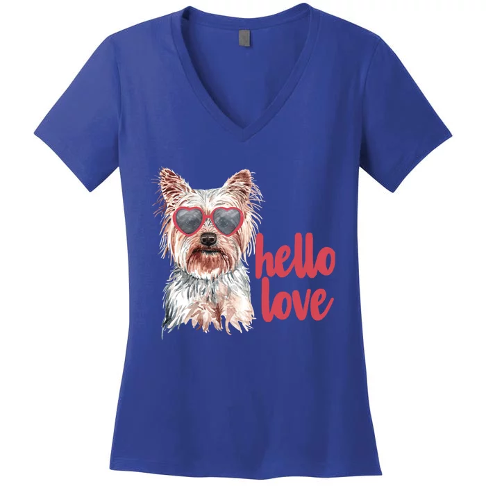 Cute Dog Lover Valentines Days Gift Her Gift Women's V-Neck T-Shirt