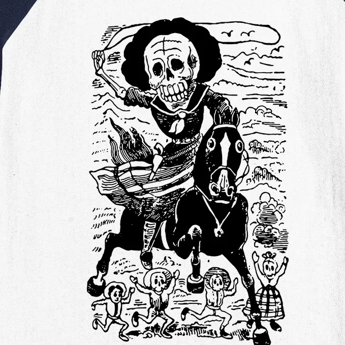 Calavera De La Adelita Baseball Sleeve Shirt