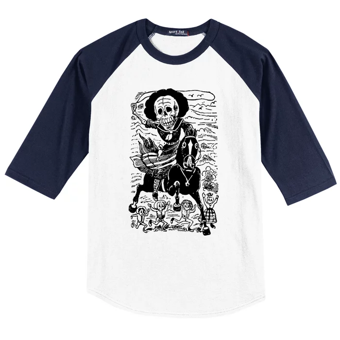 Calavera De La Adelita Baseball Sleeve Shirt