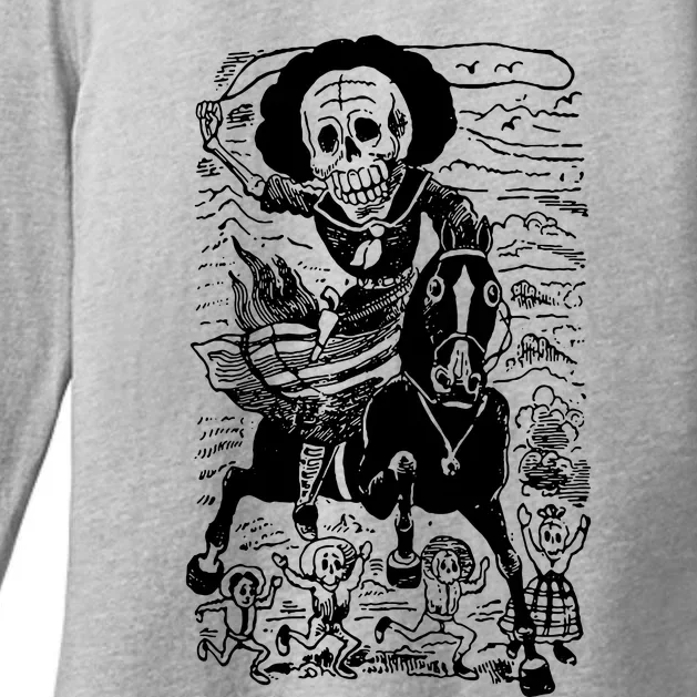 Calavera De La Adelita Womens CVC Long Sleeve Shirt