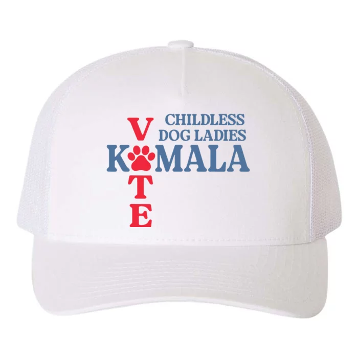 Childless Dog Ladies Vote For Kamala Harris 2024 Dog Lady Yupoong Adult 5-Panel Trucker Hat