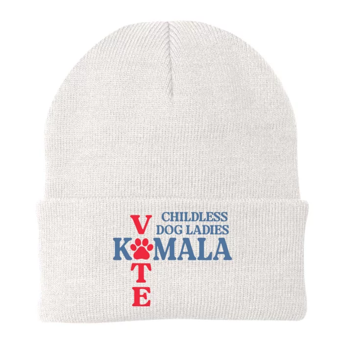 Childless Dog Ladies Vote For Kamala Harris 2024 Dog Lady Knit Cap Winter Beanie