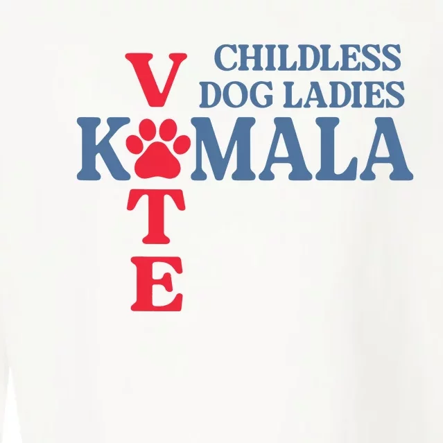 Childless Dog Ladies Vote For Kamala Harris 2024 Dog Lady Cropped Pullover Crew