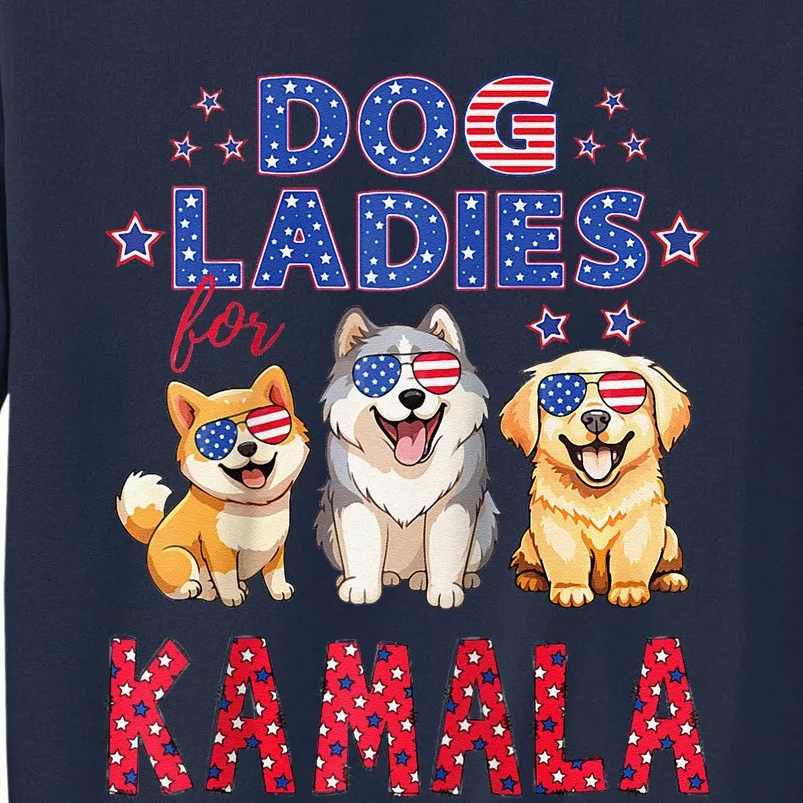 Childless Dog Ladies Voting For Kamala 2024 Raglan Tall Sweatshirt