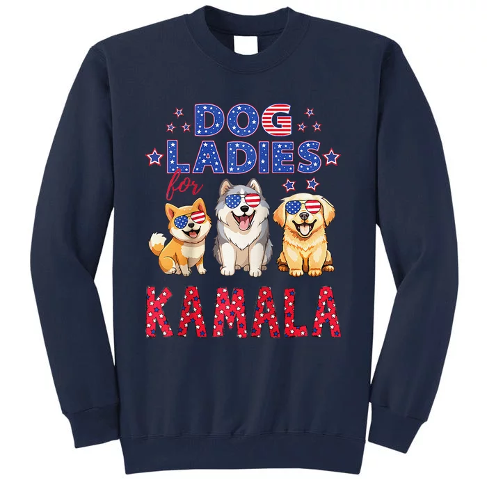 Childless Dog Ladies Voting For Kamala 2024 Raglan Tall Sweatshirt