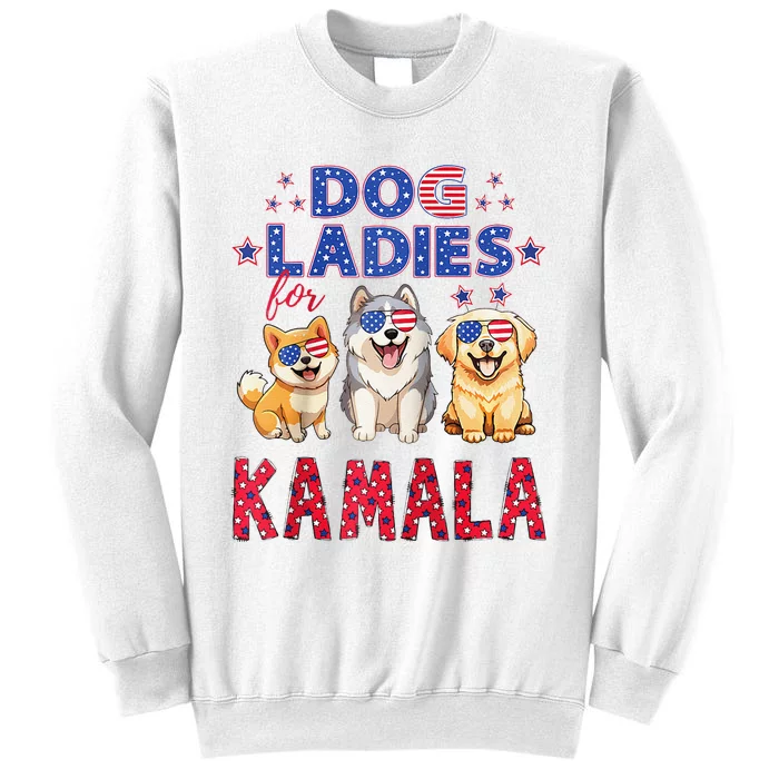 Childless Dog Ladies Voting For Kamala 2024 Raglan Sweatshirt