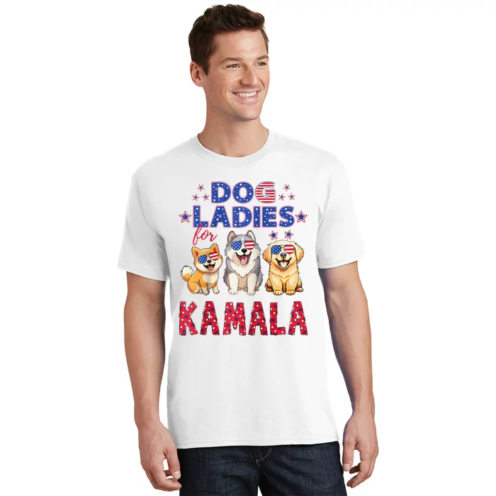 Childless Dog Ladies Voting For Kamala 2024 Raglan T-Shirt