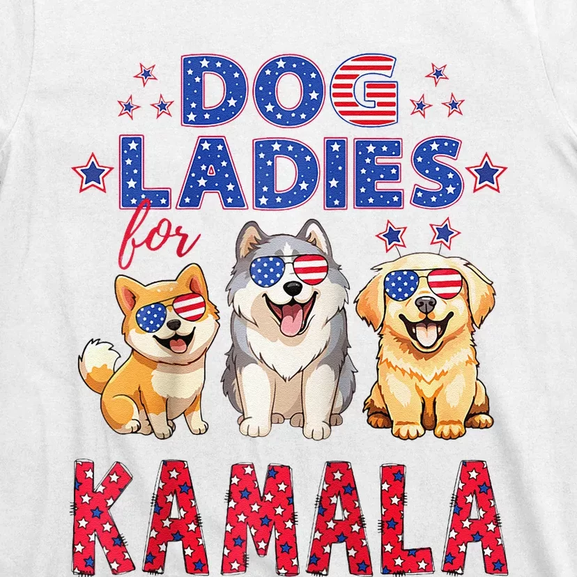 Childless Dog Ladies Voting For Kamala 2024 Raglan T-Shirt