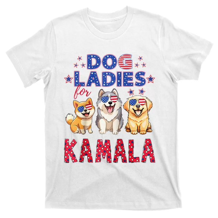 Childless Dog Ladies Voting For Kamala 2024 Raglan T-Shirt