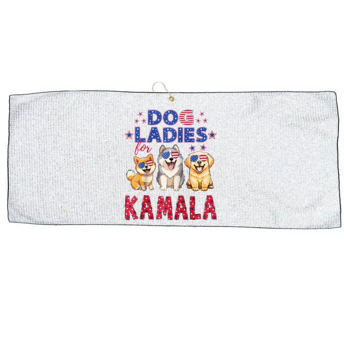 Childless Dog Ladies Voting For Kamala 2024 Raglan Large Microfiber Waffle Golf Towel